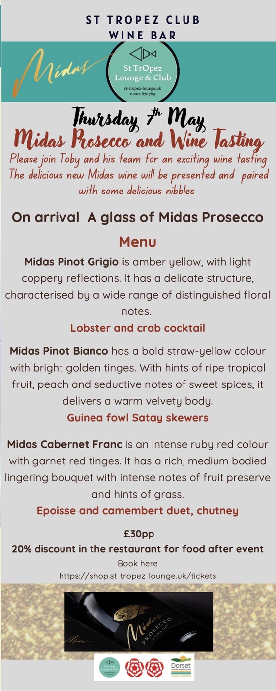 Midas Prosecco and Wine Tasting Poster