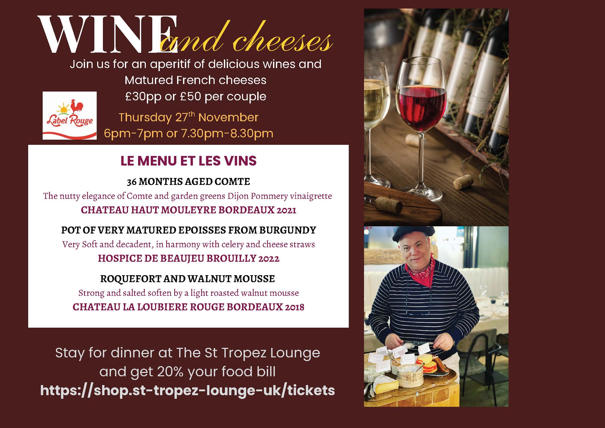 Wine & Cheeses Event - 27th November 2025
