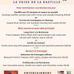 Bastille Day Lunch Menu