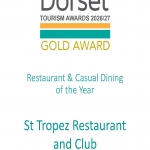Winner of Best Dorset Restaurant - Gold Award - Dorset Tourism Awards 2026-2027